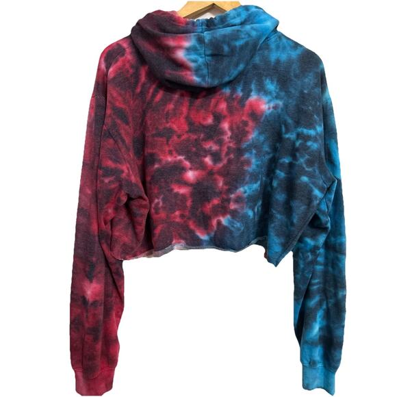 Pop Surf Hoodie Sweatshirt Graphic Print Women’s Size XL Tie Dye Cropped Fleece - Picture 6 of 6